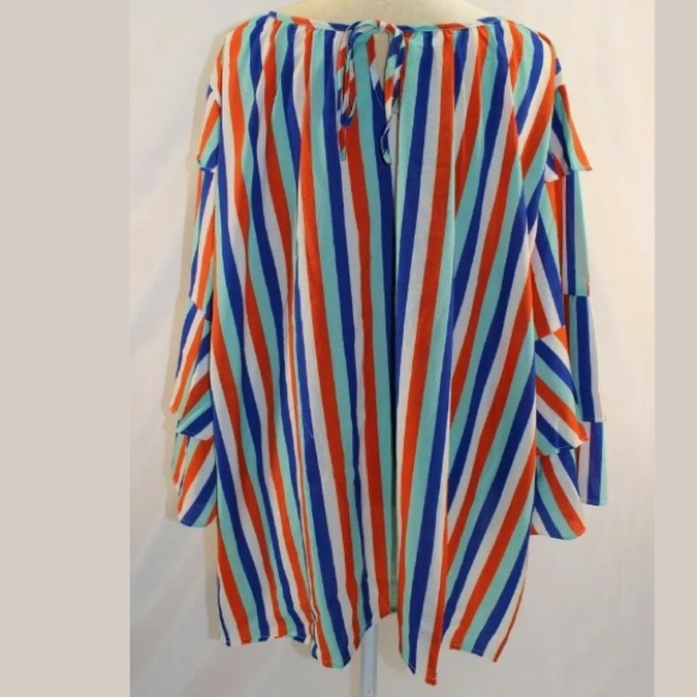 Suzanne Betro Electric Blue&Orange Stripe Tiered - Picture 3 of 4